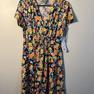 Floral Smocked T Shirt Dress NWT
